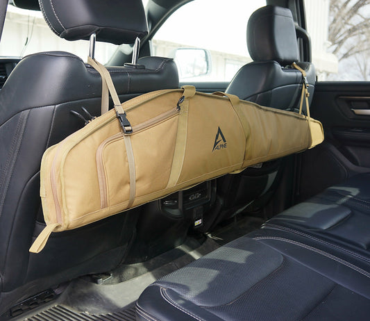 Alpine Protective Rifle Case secured inside truck